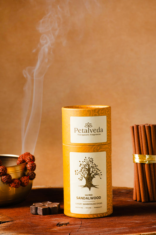 Sacred Sandalwood Bambooless Incense Sticks- Meditation & Healing