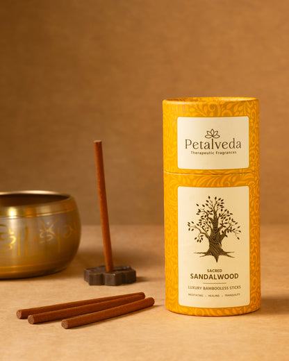 Sacred Sandalwood Bambooless Incense Sticks- Meditation & Healing
