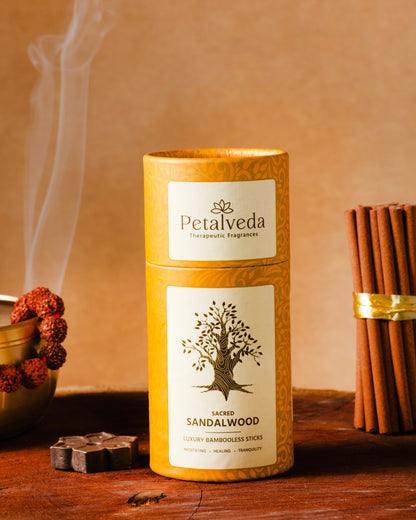 Sacred Sandalwood Bambooless Incense Sticks- Meditation & Healing
